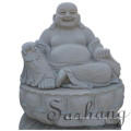 Well polished hand carved Chinese natural marble and granite large Buddha stone statue